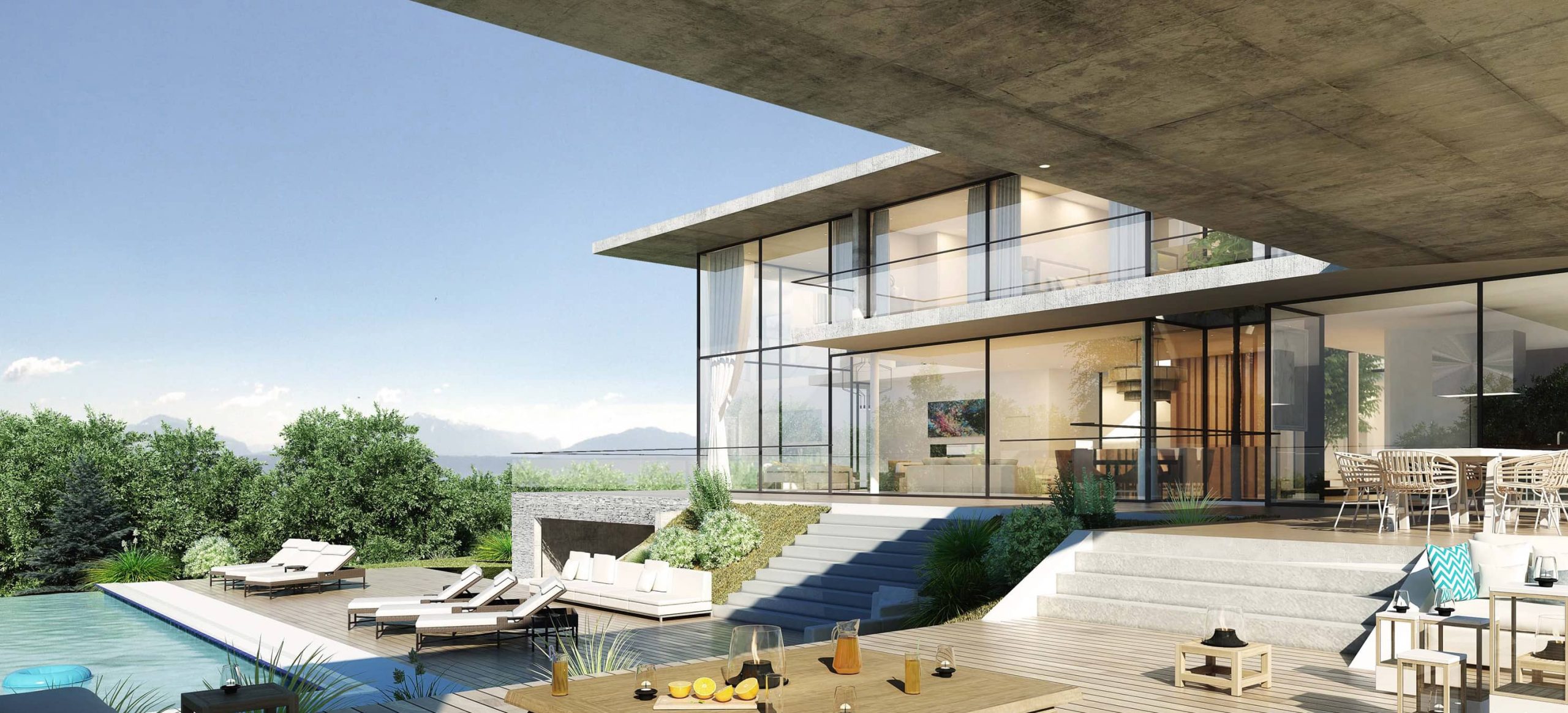 Modern luxury house over the Lake Leman in Thonon-les-Bains Architects Vielliard Francheteau