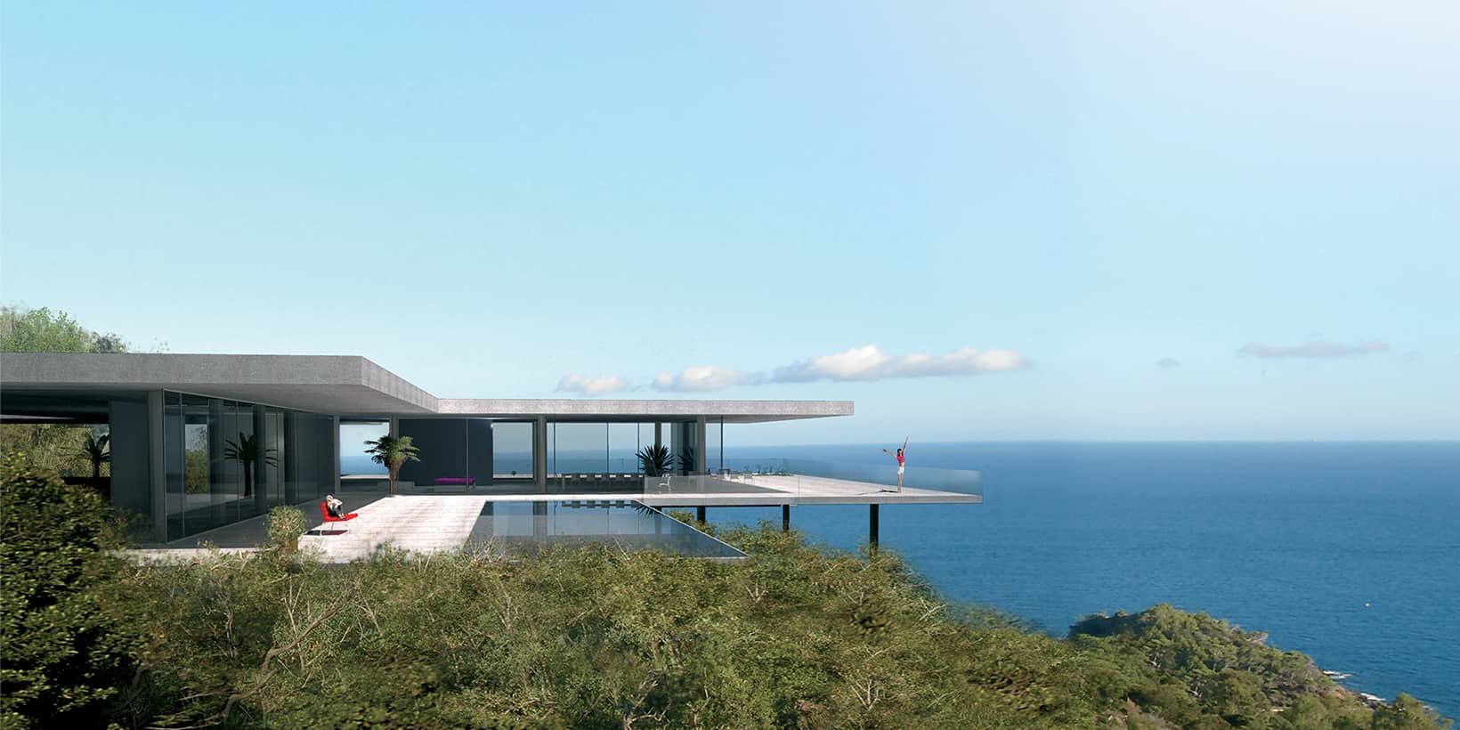 Contemporary House with sea view in Cap Corse by French architects Vielliard Francheteau