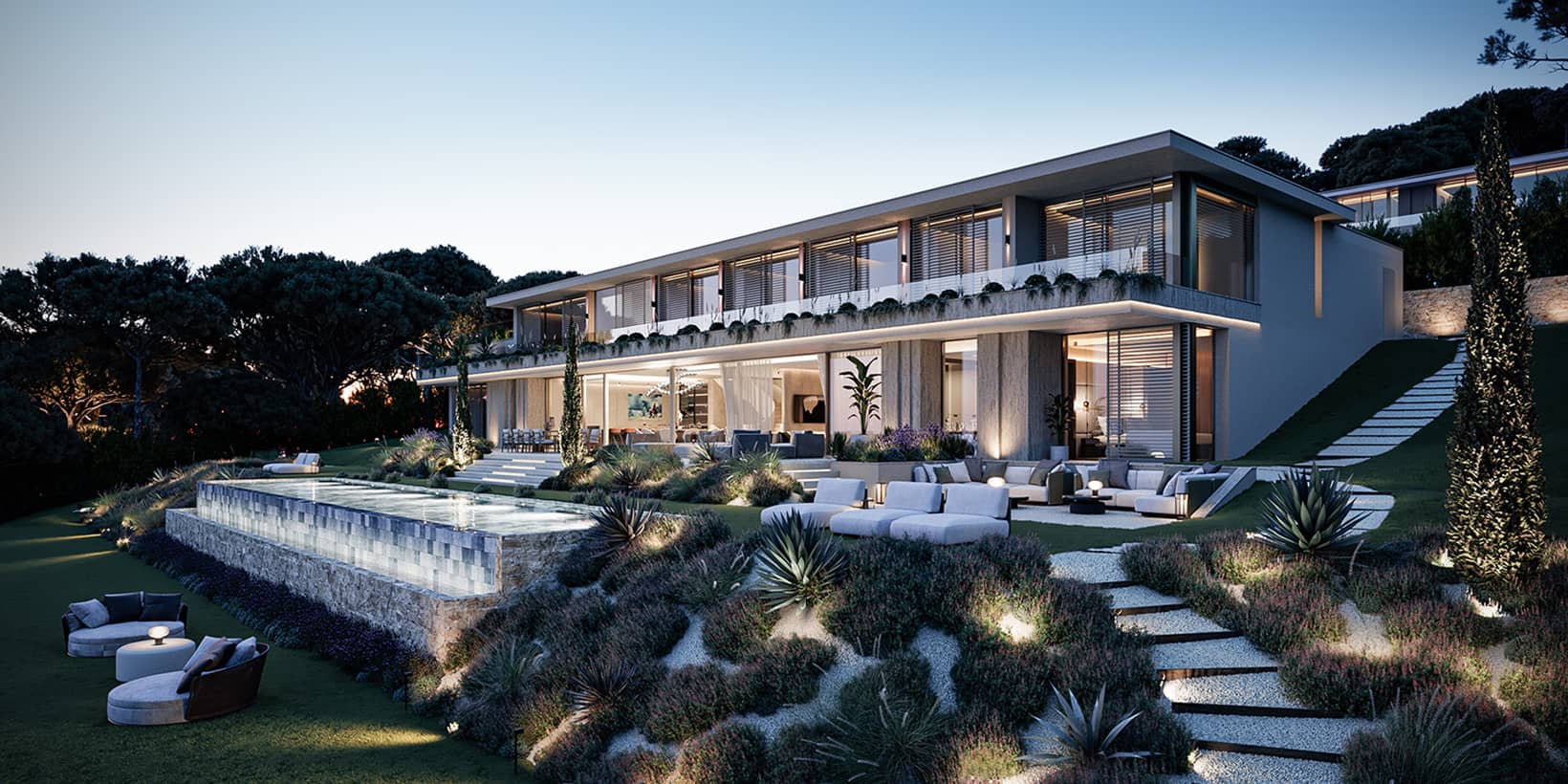 luxury house with sea view over the bay of Saint-Tropez